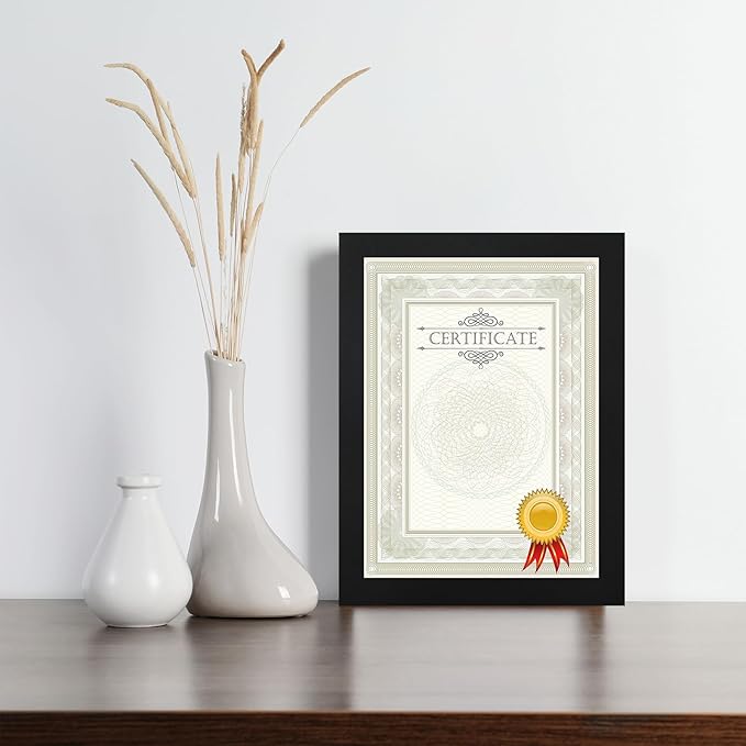 8.5 x 11 Paper Diploma Frame with High Definition PVC Window Paper Certificate Degree Document Holder Picture Photo Frames Display Gallery Wall Frame Art Frames for Tabletop and Wall Display(15,Black)