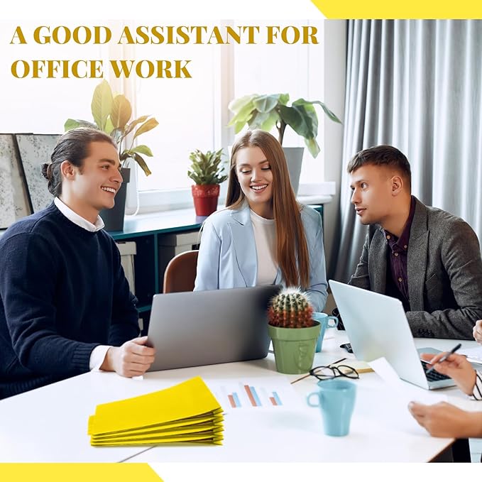 Skyygemm 24 Pcs Classification Folders Letter Size, 3 Divider Pressboard File Folder with Fasteners, Expanding File Organizer Bulk for Teachers, Clergy, Office, Church, Christmas Donations (Yellow)