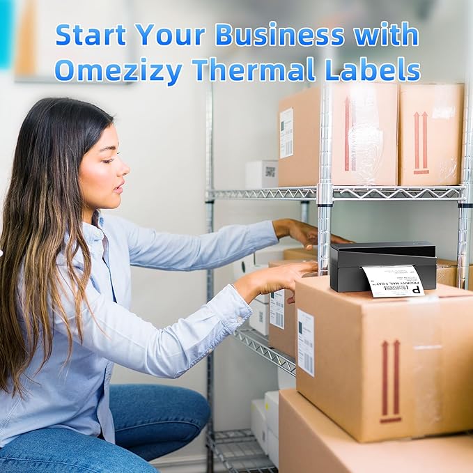 4x6 Thermal Labels, Pack of 100 4x6 Fold Thermal Labels - Compatible with JADENS, ASprink, Phomemo, Rollo, Zebra, Omezizy and Other Thermal Printers