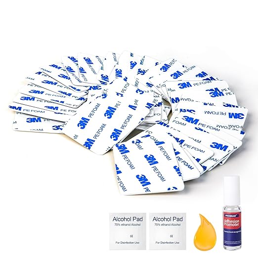 32 Pcs Large Double Sided Adhesive Tape Squares Heavy Duty, Made of 3M PE, Strong Sticky Pads Waterproof Heat Resistant, Extreme Mounting Foam Tape, Car Home Outdoor Use, 1.69x2.15 Inch