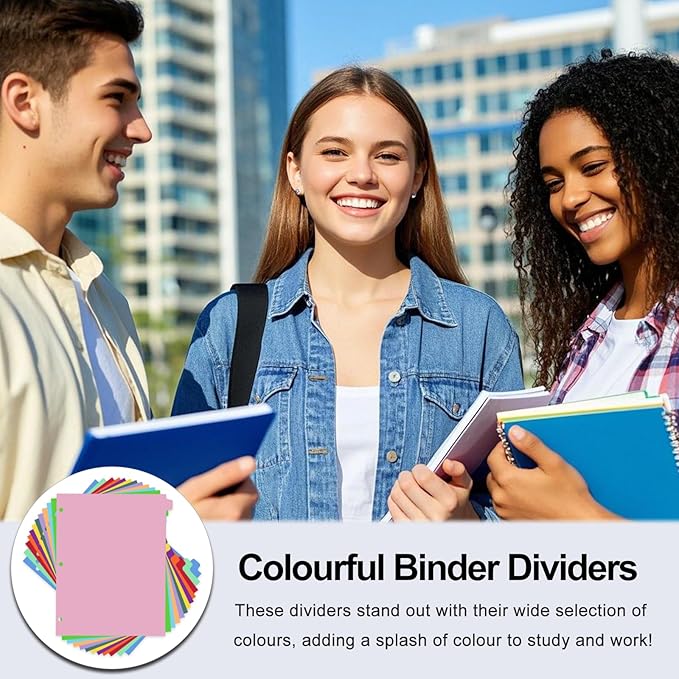 12-Tab Dividers for 3 Ring Binder,Plastic Biner Dividers with Tab, Monthly Divider Sets, 12 Tabs, Jan-Dec,File tabs,Multicolor,3 Sets