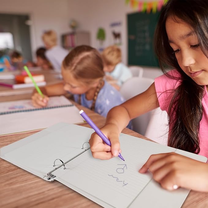 POPRUN Loose Leaf Paper, 8.5" x11" College Ruled, 100GSM / AA Grade Bulk Lined Filler Sheets, 3 Hole Punched for Binder Notebook, Office School Supplies, 3 Pack (300 Sheets)