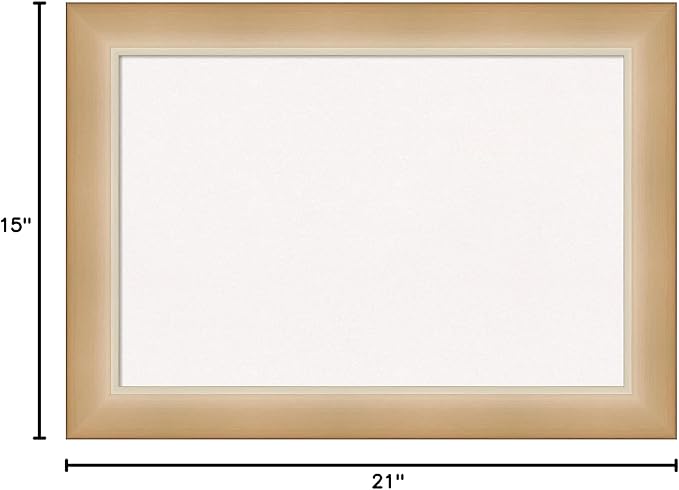 Amanti Art White Cork Board for Wall, 15x21 Vision Board with Gold Frame, Small Corkboard Office Decor for Home Organization, Modern Corkboard Pinboard to Display Items for Home Organization in