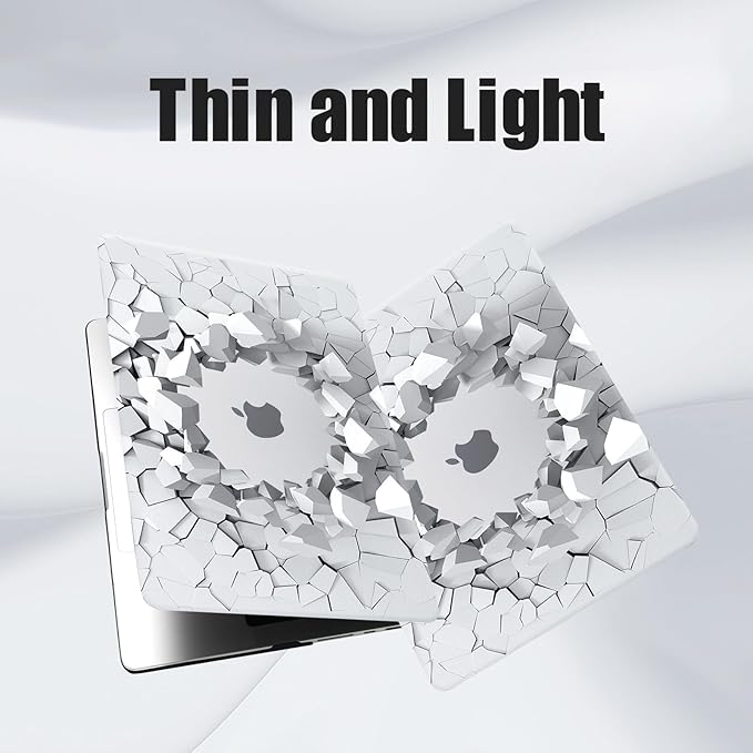 DTangLsm Compatible for 2025 MacBook Air 13 inch Case 2024 2023 2022 M4 M3 M2 A3240 A3113 A2681 with Touch ID, Clear Slim Plastic Hard Shell Case&Keyboard Skin for MacBook Air 13.6 M2 Cover,3D Gravels