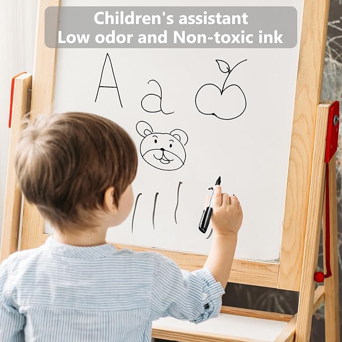 SFAIH Fine Tip Dry Erase Markers - 72 Pack Black Whiteboard Erasable Markers Bulk for Kids Adults, Ideal for Classroom School Office Home Use on White Board, Non-Toxic Easy Clean