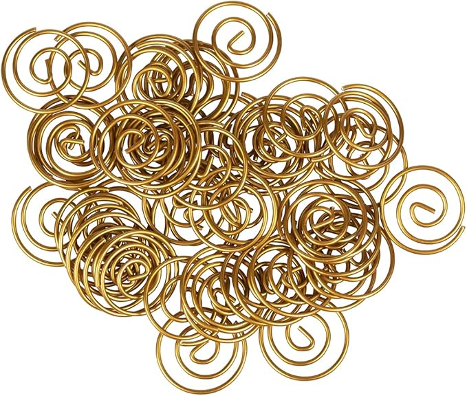 JAM PAPER Circular Paper Clips - Round Paperclips - Gold - 50/Pack