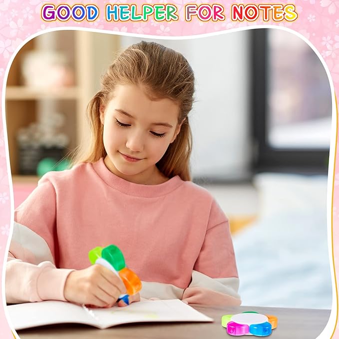 Outus 200 Pieces Petals Highlighters Assorted Colors Back to School Flower Shape Watercolor Highlighter Pens 5-in-1 Fluorescent Pens for Office School Stationery Aesthetic Supplies,5 Colors