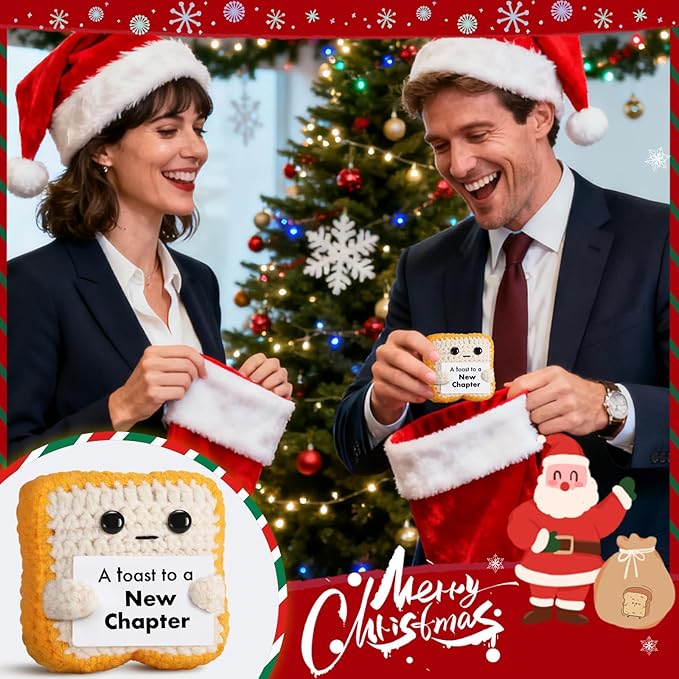 Encouragement Gift for New Chapter - Funny Crochet Toast for New Job, Graduation, Retirement, Sobriety - Unique Good Luck Keepsake & Card Alternative for Women, Men, Friend, Coworker