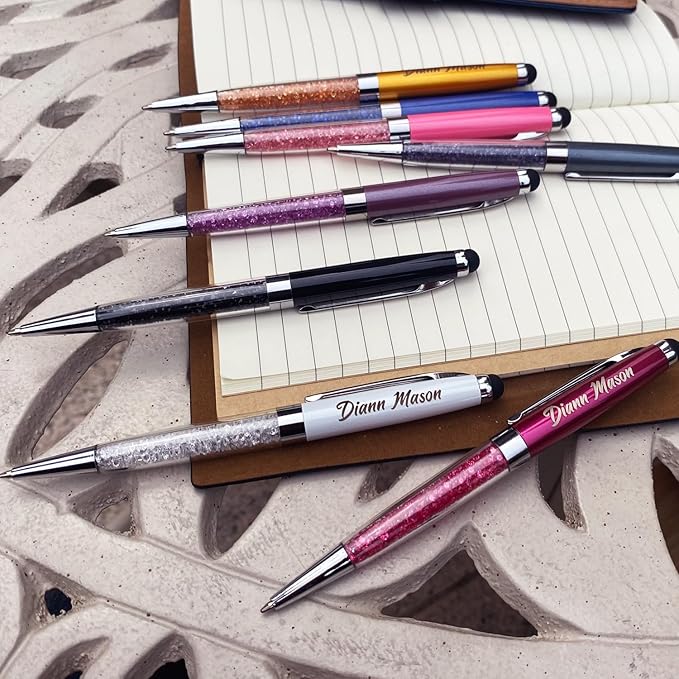 Custom Ballpoint Pens, Personalized Ballpoint Pen with Name, soft-touch Ballpoint Pen, Nice Gift Pen for Christmas, Graduation, Anniversary, Office 12pcs/Pack