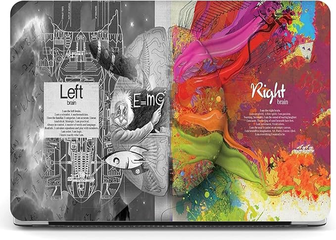 Compatible with MacBook Pro 13 Inch Case M2/M1 2025 2022-2017 A2338 A2289 A2251 A2159 A1989 A1706 A1708 Plastic Hard Shell Case&Keyboard Skin&Mac OS Keyboard Sticker (Einstein's Brain)