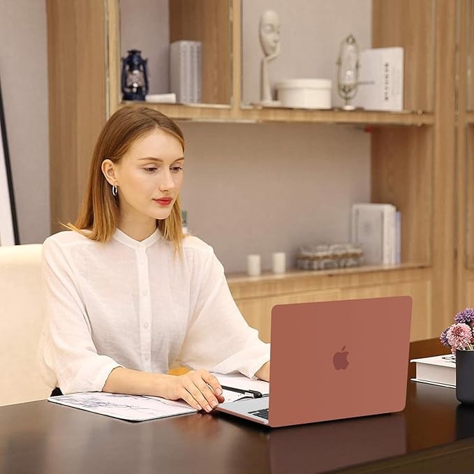 MOSISO Compatible with MacBook Air 13 inch Case 2025 2024 2023 2022 M4 A3240 M3 A3113 M2 A2681, Plastic Hard Shell&Keyboard Cover&Screen Film&Type C for MacBook Air 13.6 inch Case, Garnet Red