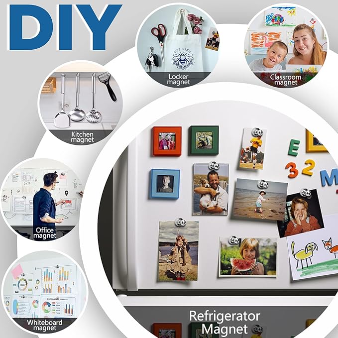 LOVIMAG Fridge Magnet Refrigerator Magnets, Small Push Pin Magnets Strong Magnets for Whiteboard, Fridge, Office, Classroom and Map Magnets, Pack of 20