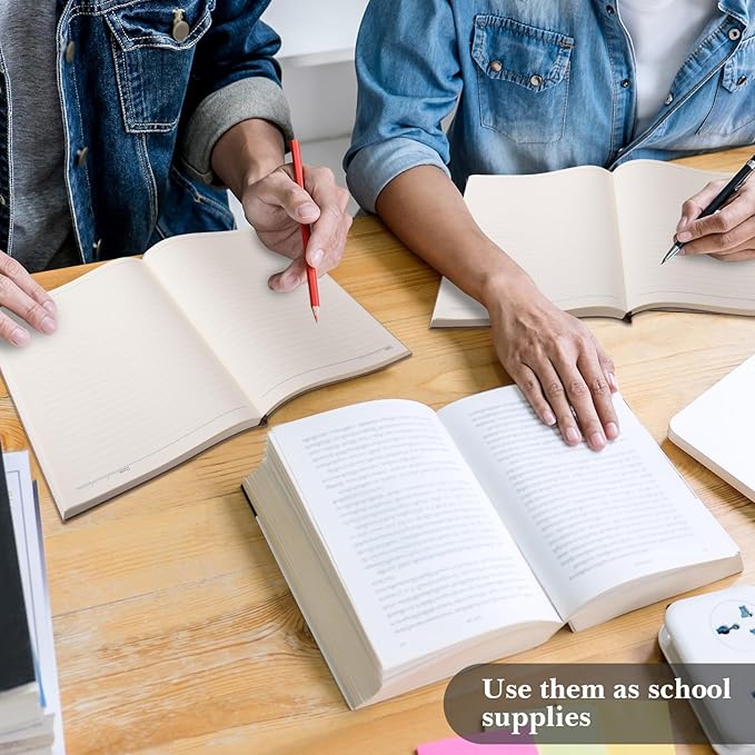 SATINIOR 5 Pack A4 Notebooks Large Journal 360 Pages Leather Softcover Hardcover Notebooks Thick Paper Lined Note Writing Notepad for Christmas Gifts Office School Business, 8.5'' x 11''(Black)