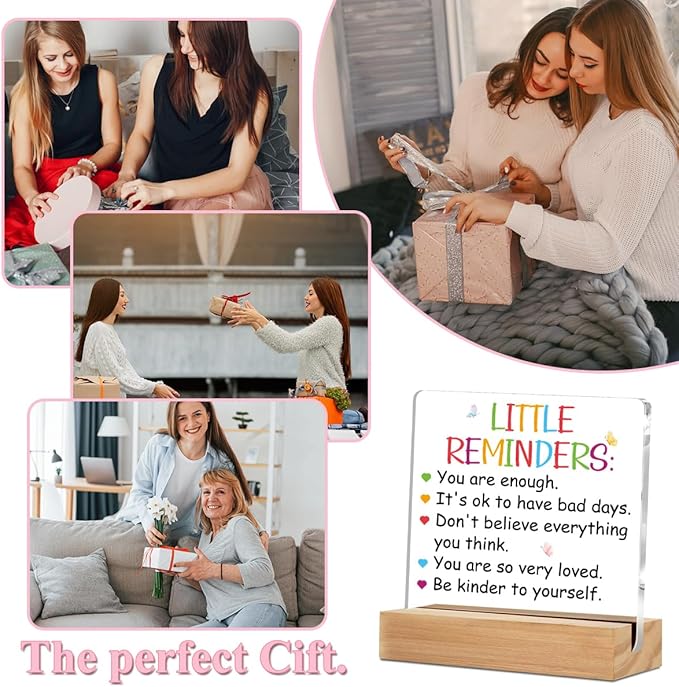 Inspirational Gifts Acrylic Sign with Wood Stand, Employee Appreciation Gifts Bedroom Office Living Room Desk Cubicle Table Shelf Decor, Encouragement Gifts for Women Coworker Friends Mom