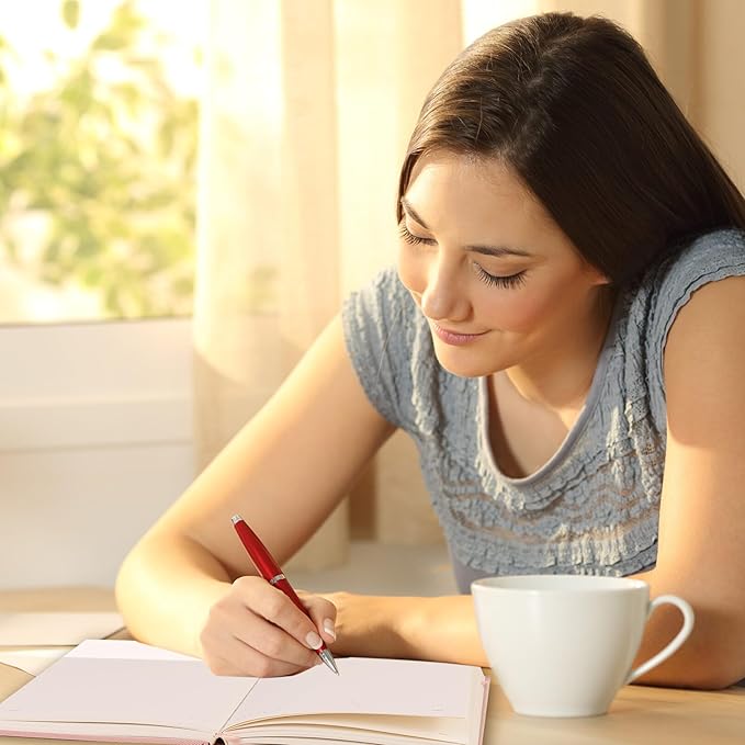 CAGIE Lined Journal Notebook for Women Girls, A5 Hardcover Linen Journals For Writing 256 Pages, Aesthetic Womens Diary, Gifts 8.3'' x 5.7'' Pink