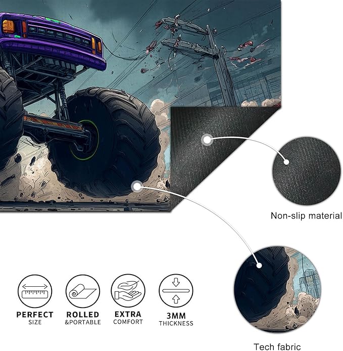 HOMETITUT Truck Gaming Mouse Pad XL Desk Pad 31.5 x 11.8 Inch Large Extended Keyboard Mat Computer Non Slip Waterproof Desk Mat for Office Gamer Accessories Home Setup