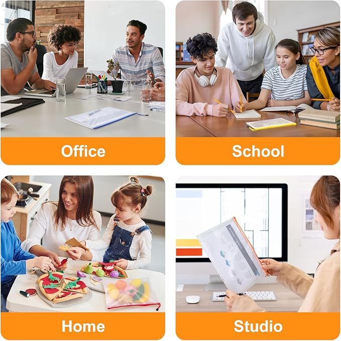 12pcs Mesh Zipper Pouch Bags, Waterproof A4 Letter Size Puzzle Bag for Organizing, Storage, Board Games and Office Supplies, 12 Colors