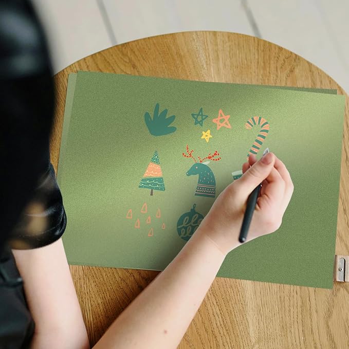 100 Sheets Christmas Green Shimmer Cardstock 8.5 x 11 Green Paper, Goefun 80lb Card Stock Printer Paper for Christmas, Invitations, Certificates, Crafts, Card Making