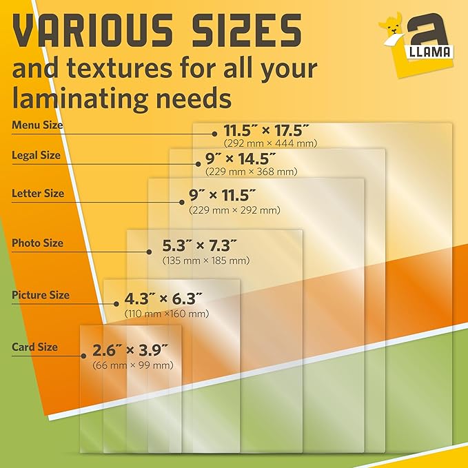 Thermal Laminating Pouches 9β x 14.5β, 5 Mil Thick, 20 Pack, Suited for Legal Size Laminating Sheets 8.5 x 14