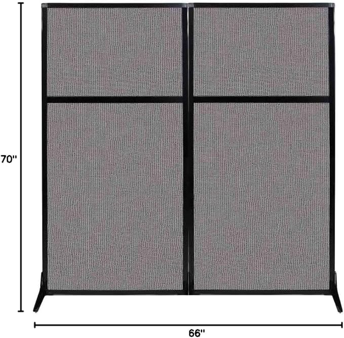 Versare Workstation Partition | Portable Wall Divider | Modern Office Cubicle | Free Standing Privacy Screen | Flexible Work Space | 66" x 70" Slate Fabric Panels