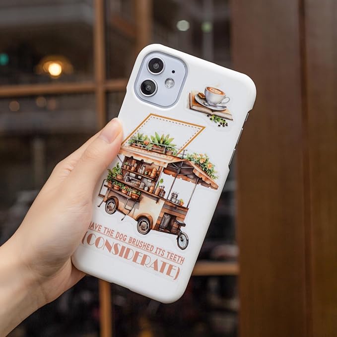 90Pcs Coffee Market PET Stickers, Vintage Coffee Truck Stickers for Scrapbooking Journaling Waterproof Crafts Supplies