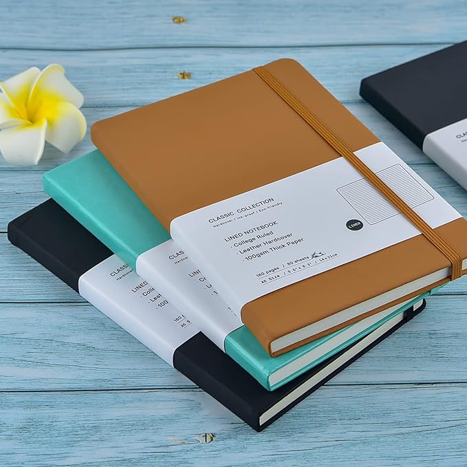 Coopay 24 Pack A5 Journal Notebooks Bulk, 160 Pages, 100GSM Thick Paper, 8.3 x 5.5 inch Hardcover Lined Leather Journals for Writing Office School Business,Bulk Notebook for Work Men Women (Brown)