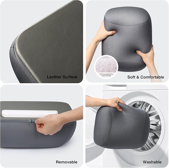 elitehood Bean Bag Laptop Lap Desk, Soft Cushion Stand for Book, Laptop, Tablet, Book Pillow Holder for Reading in Bed, Lap Desk Ideal for Working, Writing and Relaxation on Bed, Couch, Recliner, Gray