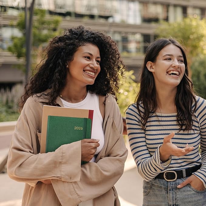 2026 Planner - Planner 2026, 2026 Weekly Monthly Planner, Jan.2026 - Dec.2026, 5.7'' x 8.4'', Thick Paper, Leather Cover, Pen Holder, Back Pocket, Bookmarks, Perfect Daily Organizer - Dark Green