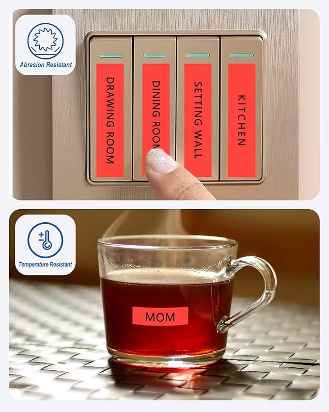 Tze Tz Tape 24mm 0.94 Laminated Red Compatible for Brother P Touch Label Maker Tape TZe-451 TZe451 Label Tape for PT D600 D610 P710BT P910BT, Black on Red, 0.94 Inch x 26.2 Feet, 3-Pack