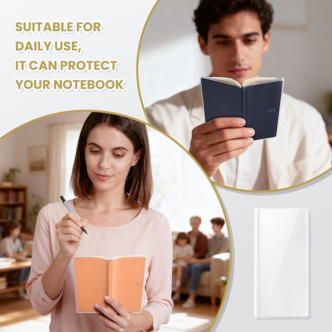 Clear Cover for Hobonichi Weeks Planner- 8.0x7.7 Inches,Plastic Book Cover for Weeks Book,Protective Sleeves Compatible with April Start & Mega Planners(2-Pack)