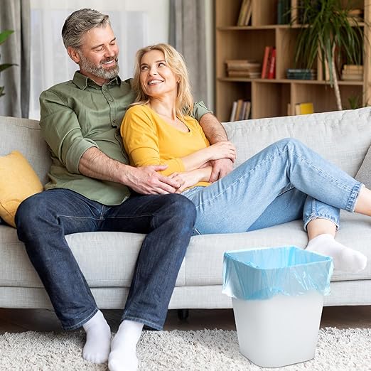 Hoolerry 9 Pieces Garbage Can 2 Gallon Small Trash Cans Bulk Bathroom Trash Bin Plastic Wastebasket Square for Bedroom Slim Bathroom Trashcan Small Container for Kitchen Office Home(White)