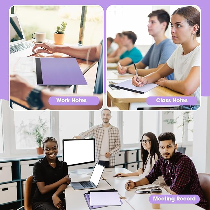 Lincia 6 Pcs 11" x 9.5" Legal Pads College Ruled Notepad Landscape Notebook Horizontal Lined Notebook 80 Gsm Assorted Colors Paper Pastel Writing Pads for School Office, 40 Sheet (Gradient Purple)