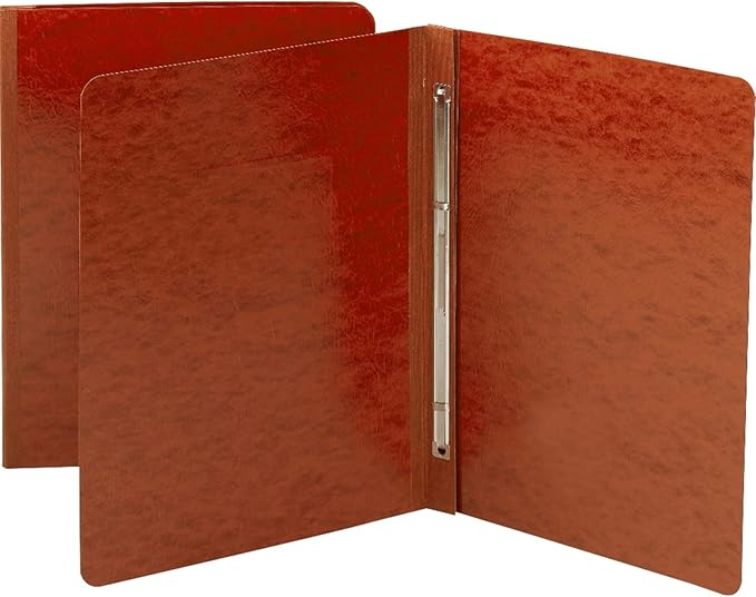 Smead Pressboard Report Cover, Metal Prong Side Fastener with Compressor, 3" Capacity, Letter Size, Red, 25 per Box (81751)