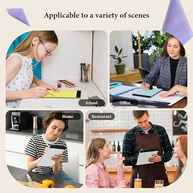 12 Pack Colored Note Pads 5" x 8" Legal Pads College Ruled Lined Paper with Micro-Perforated Writing Notebook 30 Sheets per Pad (360 Total Pages) Small Notepad for School, Office & Home Supplies