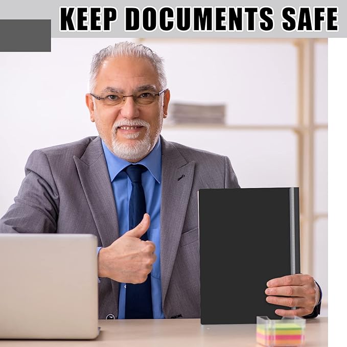 Teling 24 Pcs Clear Front Report Covers with 3 Prongs Presentation Folders Plastic Resume Portfolio Report Letter Size Presentation Binder for Paper Document School Office(Black)