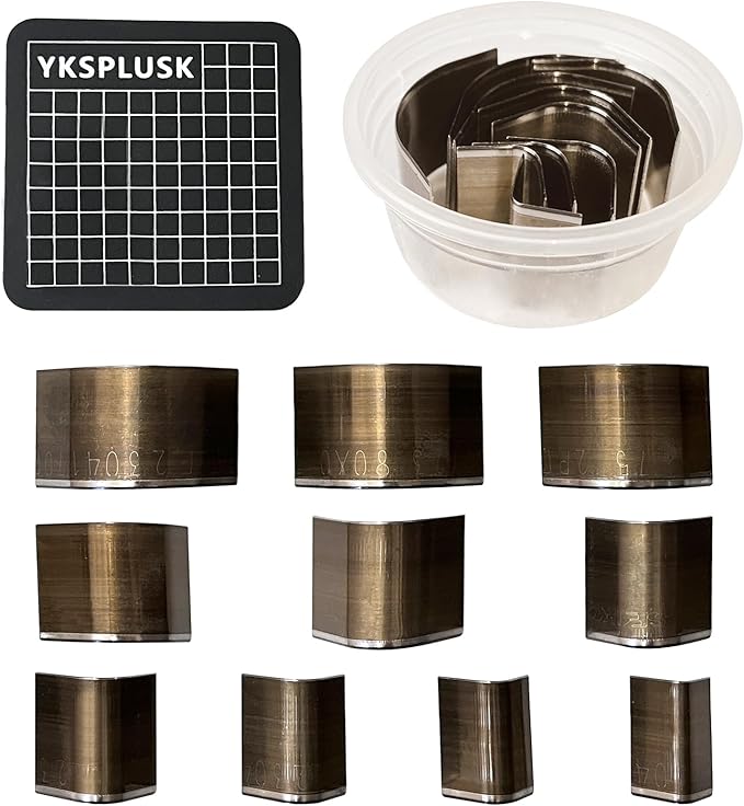 10 Pieces Leather Corner Punch Set, Leather Corner Cutter End Punch Tool, High Carbon Steel Edge Cutter Corner Trimmers with Mat, Cutting Dies Edge Trimmers Kit for DIY Leathecrafts