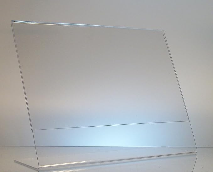 Dazzling Displays Clear Acrylic Sign Holder 6 x 4 - Clear Slanted Sign Holder - Premium Acrylic Sign Holder for Office, Retail, Tradeshow and Home Use (6 Pack)