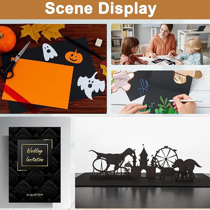 28 Sheets Shimmer Black Cardstock 8.5 x 11 Heavyweight Paper, 250gsm/92lb Black Construction Paper Card Stock for Making Card, Greeting Cards, Office, Scrapbooking, Wedding Invitations