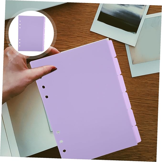 Didiseaon 6Pcs Binder Dividers with Tabs and Punch Insertable Sheet Protectors for Organizers Office and School Document Separators for Quick Classification