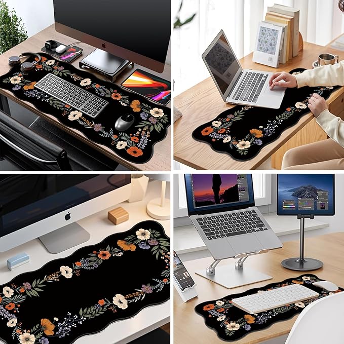 Galdas Gaming Mouse Pad XXL XL Large Long Extended Big Mousepad Non-Slip Rubber Keyboard Mouse Pad with Stitched Edges for Laptop Home Office (35.43x15.75x0.08 Inch)