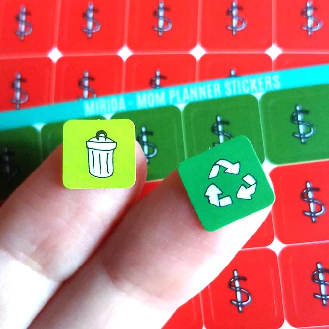 Mirida Planner Stickers - 1900+ Mom Calendar Icons, Variety Pack - Household Chores, Budget, Kids’ School Events, Daily Errands for Adults Organizer