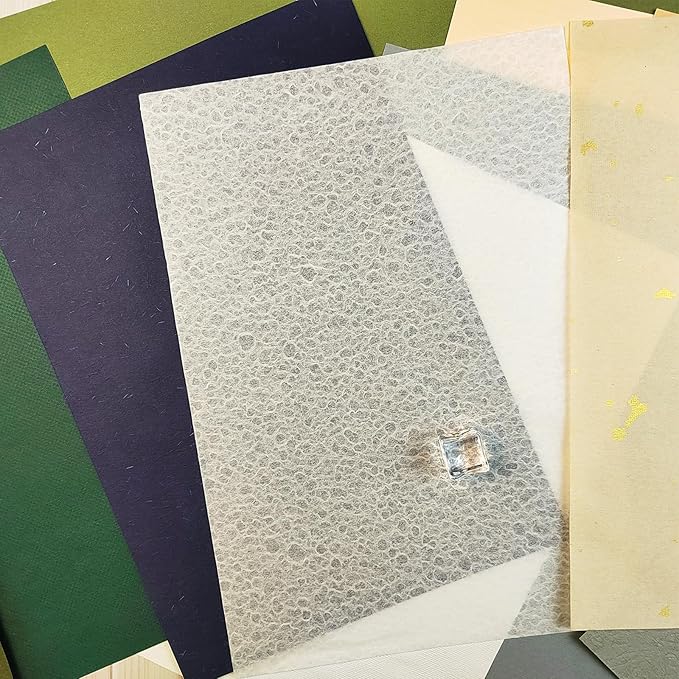 30 Pcs Scrapbook Paper Textured Paper, A4 Craft Scrapbooking Psaper Mulberry Papers Special Decorative Papers for Scrapbooking, Art Journaling, Card Making