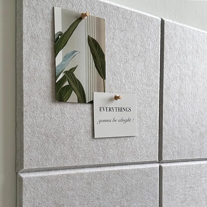 Large Cork Board for Office Wall Decor,36"x24"-6 Pack Felt Wall Tiles with Safe Removable Adhesive Tabs, 1/2" Thick, Felt Bulletin Board Pin Board Cork Boards for Walls - Oatmeal