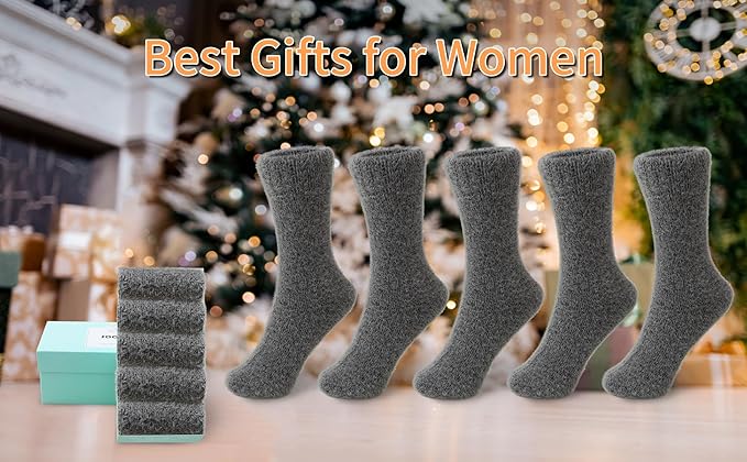 5 Pairs Fuzzy Soft Cozy Comfortable Socks for Women, Casual Sleep Comfy Socks, Perfect Warm Winter Gifts for Women