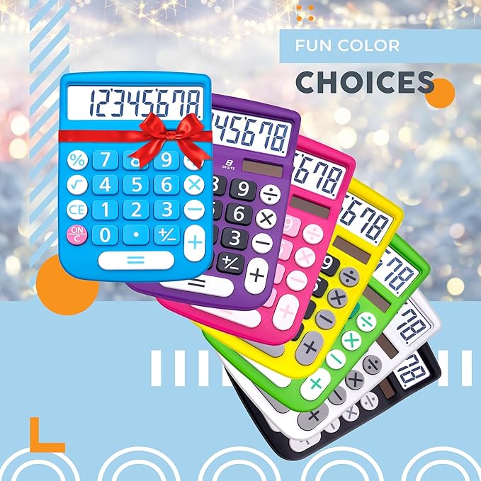 CATIGA Desktop Calculator 8 Digit with Solar Power and LCD Display, Big Buttons, for Home, Office, School, Class and Business, 4 Function Small Basic Calculators for Desk, CD-8185