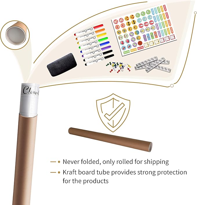 CLEVER CLEAN Large Dry Erase Wall Calendar - 48"x58" 12-month 2025 Undated Reusable Yearly Calendar for Home, Office, School Projects - Jumbo Laminated Task Organizer