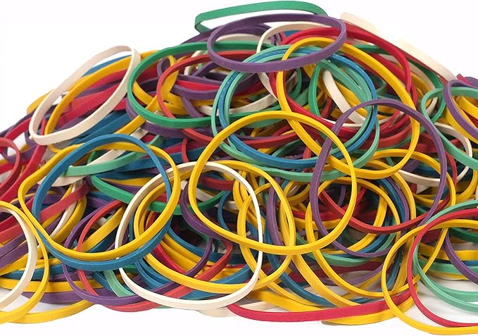 Rubber Bands 250pcs size #33 rubber band size 33 colors Elastic Band rubber Bands Blue green purple yellow white red for Office School Home Strong Loop Office Supplies