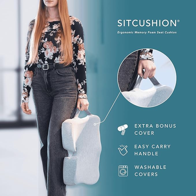 X Large Seat Cushions for Office Chairs, Car & Truck. Gaming Chair Seat Cushion and Sciatica Pain Relief Pillow for Back Pain. Orthopedic Coccyx Cushion for Tailbone Pain Relief (Original Black)