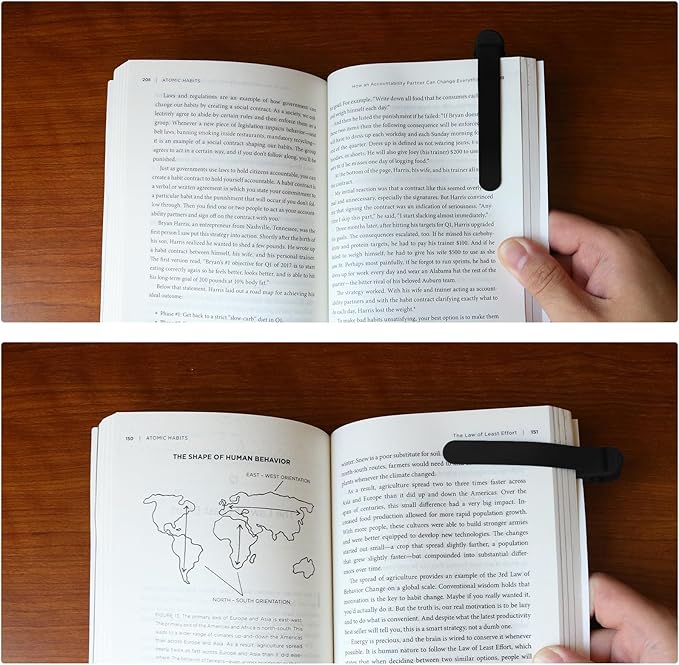 SMUK 4pcs Silicone Bookmarks - Automatic Page Markers for Reading Lovers, Unique Book Marks Clip for Book Lovers