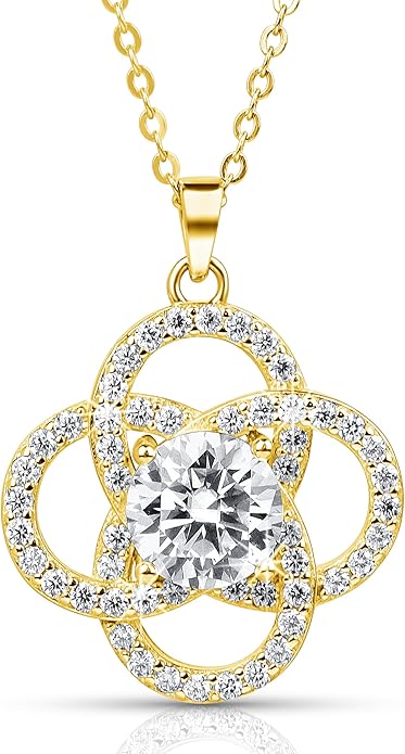 Moissanite Pendant Necklace for Women – 925 Sterling Silver Necklace for Women Heart Pendant, Dainty Silver Jewelry Gift Box for Mom Wife Girlfriend – Birthday Anniversary (1-3 CT)